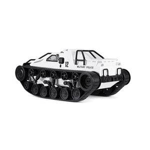  ماشین کنترلی شارژی تانک پلیس آفرود سفید آب و خاک Remote Control Off-Road Police Tank 1:12 -اسباب بازی